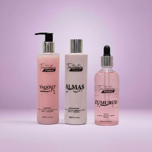 Le Trio Capillaire Essentiel : Shampooing, Sérum et Après-Shampooing. مجموعة للعناية بالشعر